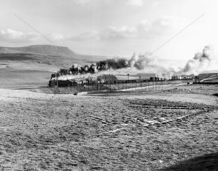 British Railways steam locomotive  Settle and Carlisle line  1950s.