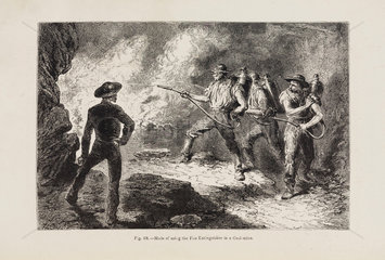 ‘Mode of using the Fire-Extinguisher in a Coal-mine’  1869.