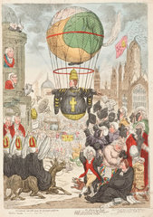 Satirical ballooning sketch  1810.