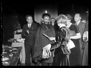 Haile Selassie at a reception  c 1938