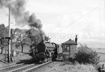 Jubilee class locomotive at Shap  Cumbria  1961.