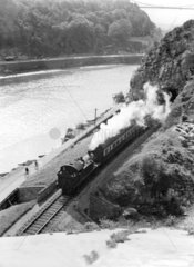 Passenger train in the Avon Gorge  c 1934.