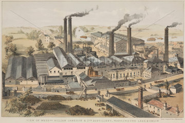 Distillery buildings of William Jameson & Co  Dublin  Irelend  c 1845.