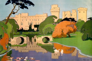 ‘Warwick Castle’  LMS poster (detail)  1924.
