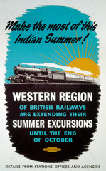‘Make the most of this Indian Summer!’  BR poster  1948-1965.