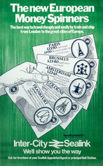 'The new European Money Spinners'  British Rail poster  c 1970s.