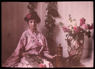 Girl in a kimono  1908.