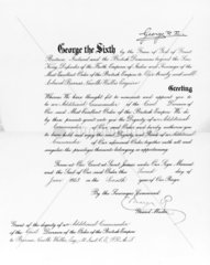 Sir Barnes Wallis' CBE certificate  2 June 1943.