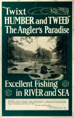 ‘Twixt Humber & Tweed - The Angler's Paradise’  NER poster  1900-1910.