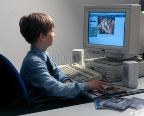 Child using a computer  1997.