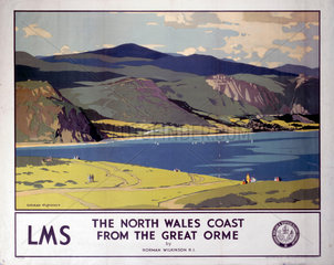 ‘The North Wales Coast from the Great Orme’  LMS poster  1923-1947.