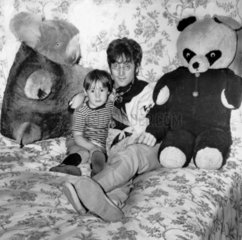 Beatle John Lennon and his son Julian  11 February 1968.