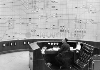 Chief Control Operator in the National Grid Control Room  UK  22 March 1964.