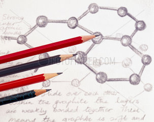 Sketch of carbon atoms  1990s.