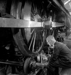Testing locomotive wheels  1952.