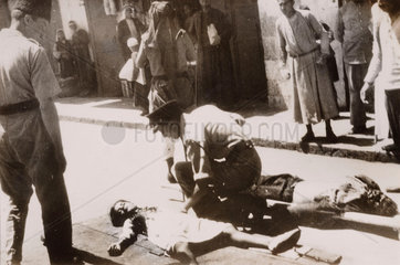 Casualties in an explosion  Jerusalem  1938.