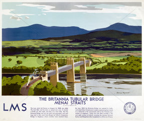 ‘The Britannia Tubular Bridge’  LMS poster  1923-1947.