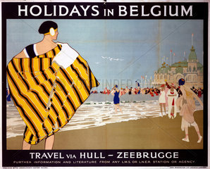 ‘Holidays in Belgium’  LMS/LNER poster  1923-1947.