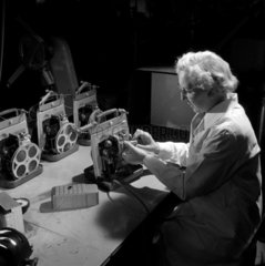 Female worker assembles8mm cine projectors  Mitcheldean  1956.