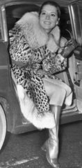 Diana Rigg in a leopard-skin coat  November 1968.