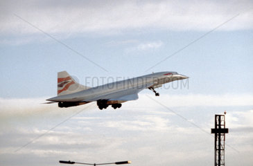 The Concorde during take off.