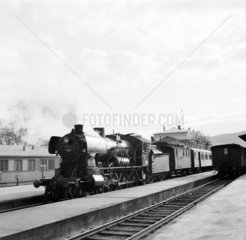 Class 30c locomotive at Trondheim Station  Norway  1954.