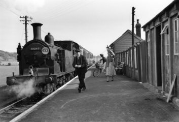 View of Colyford station  Devon  c 1940s.
