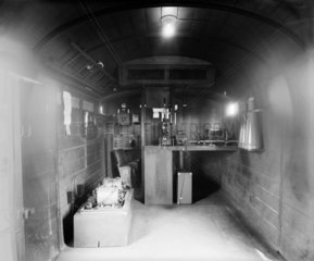 Projector room inside a cinema coach  June 1937.