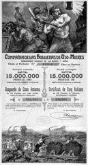 Coal mining company share certificate  Spanish  1906.