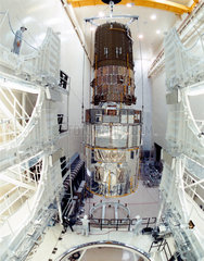 Hubble Space Telescope after assembly  1980s.