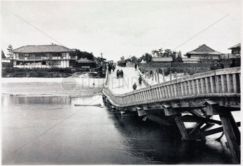 Biwajima Bridge after the earthquake  Japan  1891.