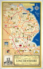 ‘A Map of Lincolnshire’  BR poster  1948-1965.