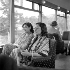 Two ladies from Pakistan travelling to Devon on the ‘Devon Belle’  May 1953.