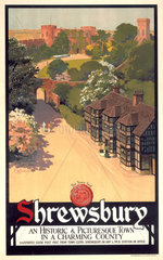 ‘Shrewsbury’  LMS poster  c 1920s.