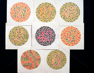 Set of Ishihara Charts for testing colour-blindness  c 1959.