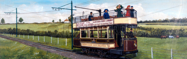 Electric train of the Burton & Ashby Light Railways  1915.