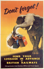 ‘Send your Luggage in Advance’  BR poster  1950s.