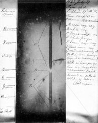 Draper's daguerreotype of the solar spectrum  dated 27 July 1842.