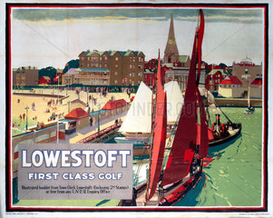 'Lowestoft - First Class Golf'  LNER poster  1923-1947.