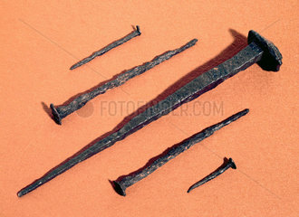 Five Roman iron nails  late 1st century AD.