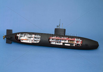 Nuclear powered attack submarine  HMS 'Swiftsure'  1973.