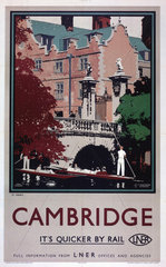 ‘St John’s  Cambridge’  LNER poster  1923-1947.