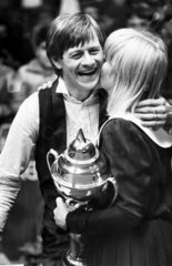 Alex Higgins  Irish snooker player  with his wife Lynn  1983.