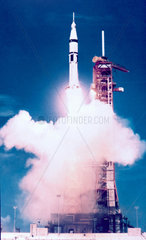 Launch of Saturn 1B rocket  Apollo/Soyuz Project  1975.