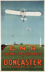 ‘England's First Aviation Races at Doncaster'  GNR poster  1909.