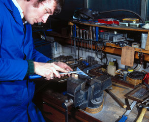 Tool making at Arnold & Sons  Essex  1981.