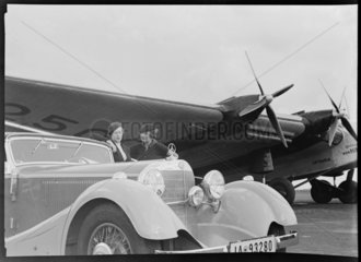 Mercedes-Benz 500K and Junkers airliner  Germany  1934.