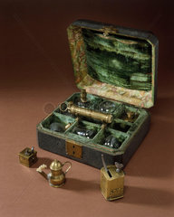 Cupping set and two scarifactors  18th century.