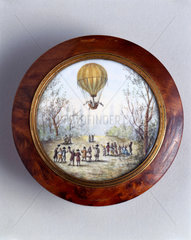 Ballooning scene  late 18th century.