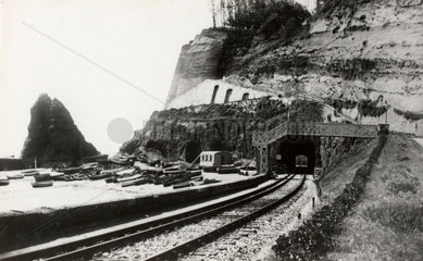 View of Dawlish Tunnel from the station  Devon  c 1900.
